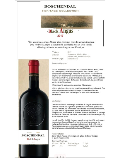 Boschendal Black Aigus - 75Cl