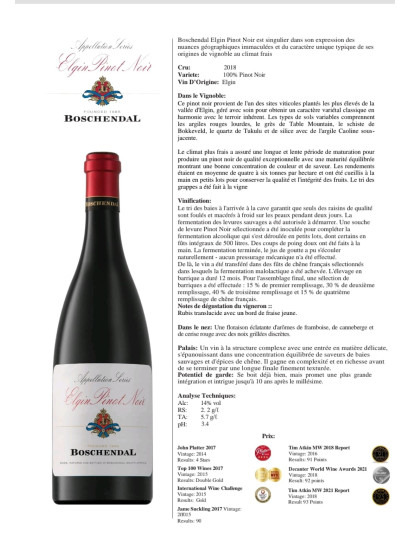 boschendal Elgin Pinot Noir - 75Cl